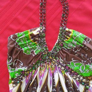 SKY Brand Silk Jeweled Top--MEDIUM